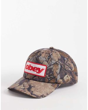 Obey Ranch Five Panel Snapback Cap - Grey