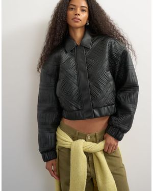 TOPSHOP Bomber texturé - Gris