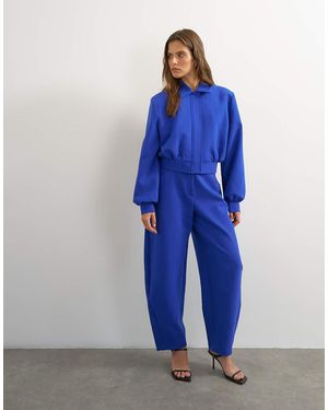 TOPSHOP Pantaloni Sartoriali A Gamba Bombata - Blu
