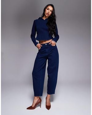 GOOD AMERICAN Jeanius Barrel Sweatpants - Blue
