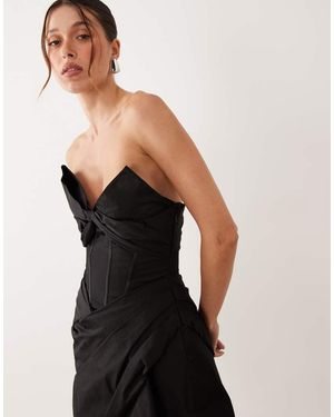 ASOS Bandeau Bow Detail Corset Structured Mini Dress - Black