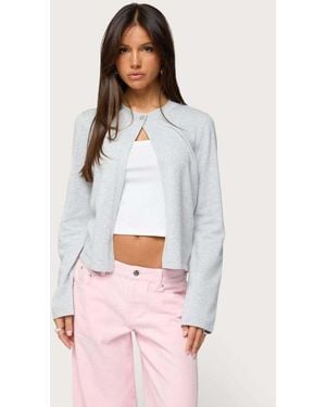 Edikted Jenie Split Front Knit Cardigan - White