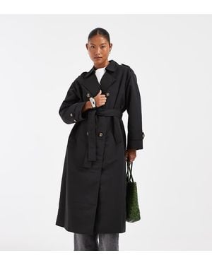 Vero Moda Gabardina Larga Con Cinturón En - Negro
