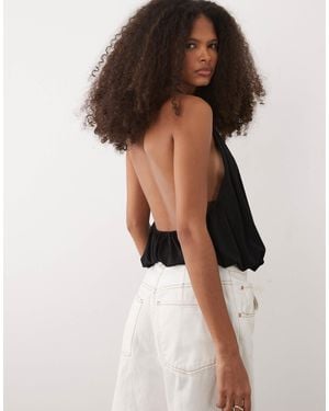 Mango Body dos nu à taille bouffante - Marron