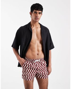 Aray Geo Print Swimshort - White