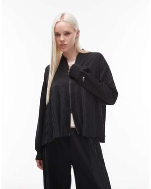 Nike Chaqueta Harrington Negra Plisada De - Azul