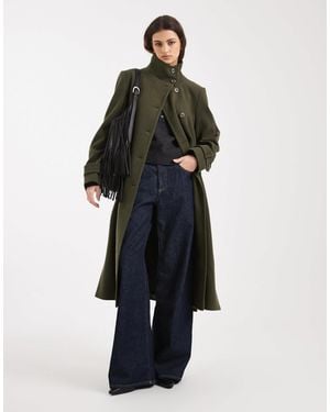Miss Selfridge Formal Funnel Coat - Green