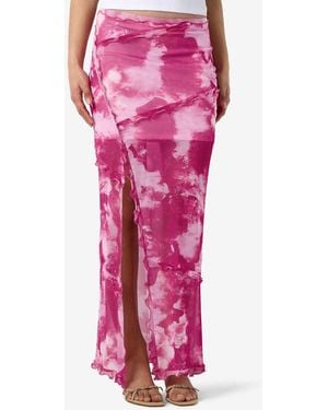 Noisy May Maxi Skirt With Side Slit - Pink