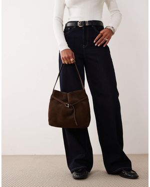 Mango – bucket-bag aus wildleder - Blau