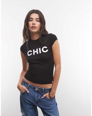 Collusion Chic Slogan Tee Baby Tee - White