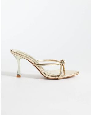 SIMMI Simmi London Maribel Heeled Mule Sandals With Knot - Natural
