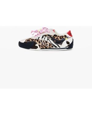 Desigual Patchwork Animal Print Trainers - White