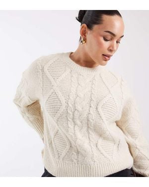 Vero Moda Maglione A Maglia Grossa Lavorata A Trecce Color Panna - Bianco
