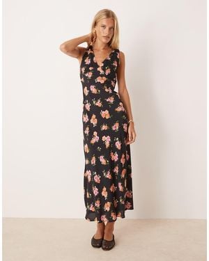 Mango V Neck Tea Dress - Natural