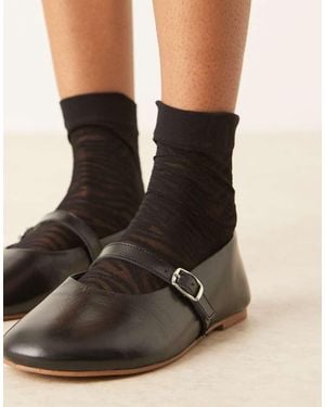 ASOS Calcetines Tobilleros Negros Con Estampado De Tigre De Tejido Transparente De