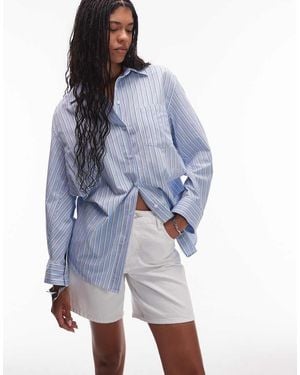 ASOS Poplin Oversized Shirt - Blue