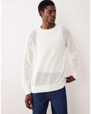 HUGO Relaxed Light Knit Jumper - White