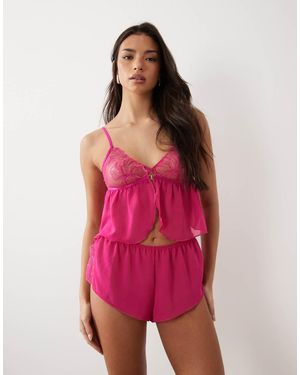 Ann Summers Completo Con Canottiera A Fiori - Rosso