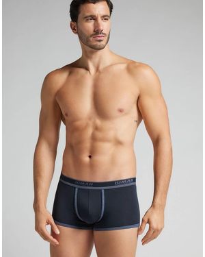Intimissimi Superior Cotton Boxers With Logo - Blue