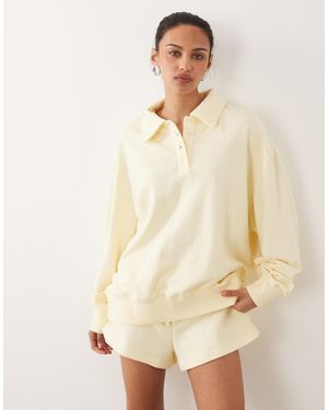 WeWoreWhat Henley Pull Over Sweatshirt - Natural