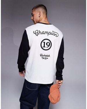 Champion Rochester Long Sleeve Back Print Raglan T-Shirt - Grey