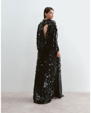 ARRANGE Curve Open Cowl Back Minimal Maxi Dress - Black