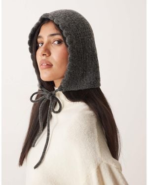 ASOS – häkelkapuze zum binden aus wollmix - Natur