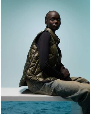 Bimba Y Lola High Neck Quilted Vest - Black