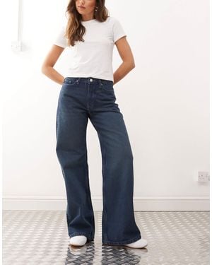 Weekday Paz Mid Waist Wide Leg Jeans - Blue