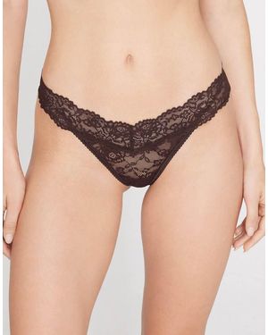 Tezenis High-Cut Lace G-String - Brown
