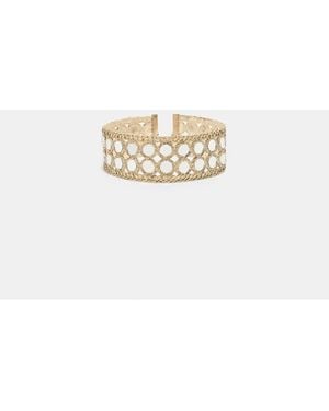 Stradivarius Double-mirror Choker Necklace - White