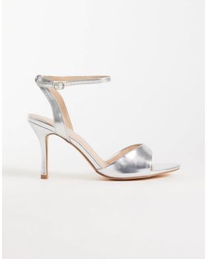 SEQWL Wide Fit Lolly Heeled Sandal - White