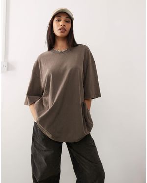 Weekday Frida Oversized T-shirt - Brown