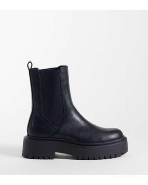 ASOS Wide Fit Ashton Chunky Chelsea Boots - Blue