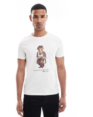 Polo Ralph Lauren Heritage Cap Bear Print T-Shirt - White