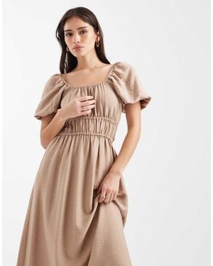 New Look Milkmaid Midi Dress - Natural