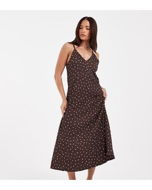 Only Petite Midaxi Jurk - Bruin
