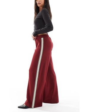 ONLY Side Stripe Wide Leg Trouser - Red