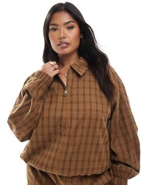 ASOS Asos Design Curve Bubble Hem Jacket Co-ord - Brown