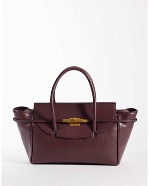 ASOS Belted Hardware Grab Handle Tote Bag - Purple