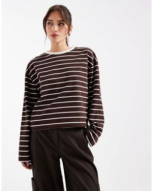 Miss Selfridge Boxy Long Sleeve Top - Black