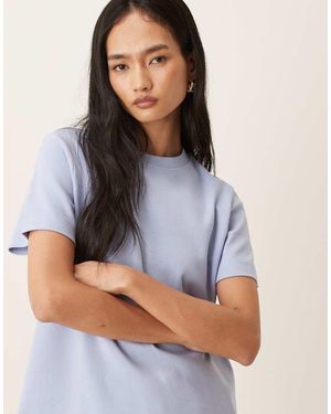 Aware T-Shirt Pesante Squadrata Azzurra - Grigio