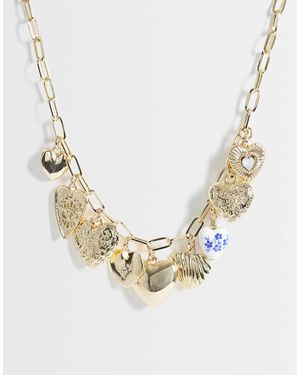 ONLY Collar Con Charms De Corazón - Metálico