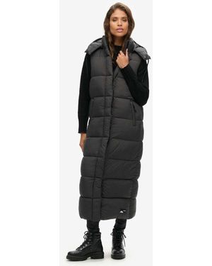 Superdry Hooded Ripstop Longline Gilet - Black