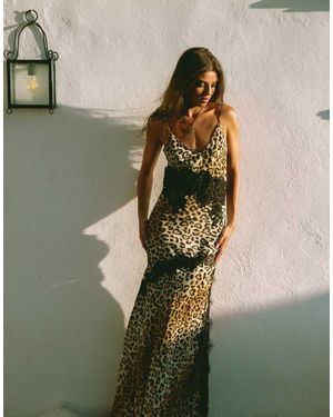 Wild Lovers Vestito Da Mare Lungo A Nido D'Ape Con Dettagli - Verde