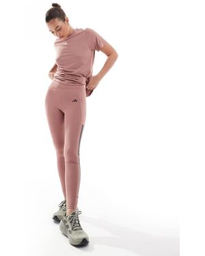 adidas Originals Adidas Training Optime 3 Stripe Full Length Leggings - Pink