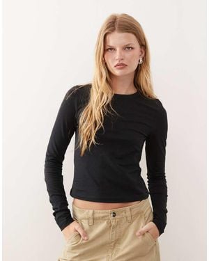 Collusion Long Sleeve Fitted T-shirt - Black