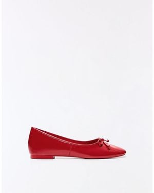 Bershka Ballerinas With Bow - Red