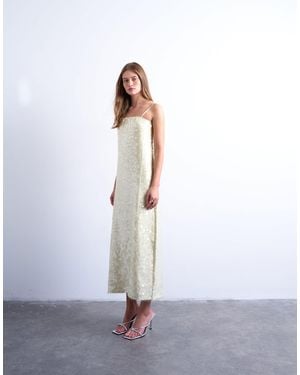 TOPSHOP Sequin Bandeau Midi - White
