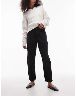 TOPSHOP Original - jean mom à taille haute - délavé - Noir